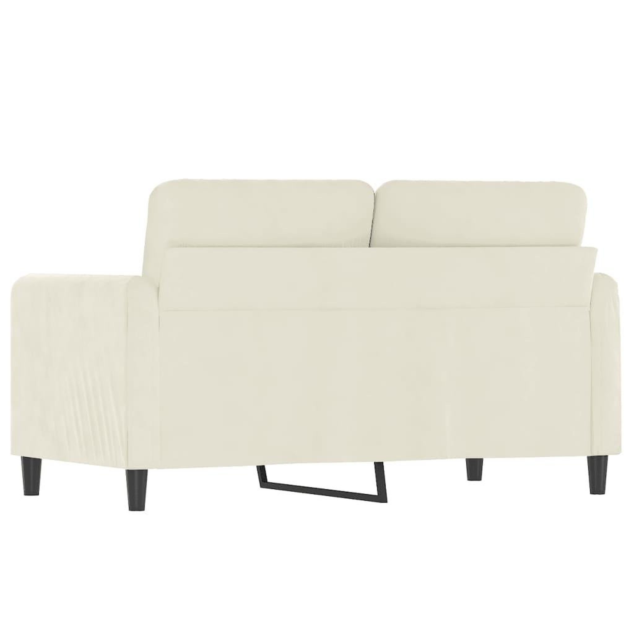Voir la diapositive 5 : VIDAXL Canape a 2 places Creme 120 cm Velours