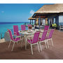 Voir la diapositive 2 : Habitat et Jardin Table et chaises de jardin en textilène  Cordoba XL 180  - Phoenix - 8 places - Fuschia
