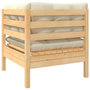 Voir la diapositive 4 : VIDAXL Salon de jardin 3 pcs avec coussins creme Bois de pin massif