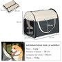 Voir la diapositive 3 : PAWHUT Sac de transport pliable chien chat - poignée, porte, 3 fenêtres, coussin - gris beige