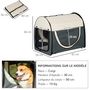 Voir la diapositive 3 : PAWHUT Sac de transport pliable chien chat - poignée, porte, 3 fenêtres, coussin - gris beige