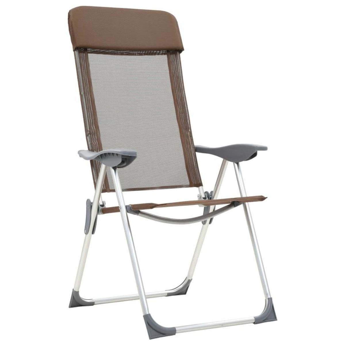 VIDAXL Chaises de camping pliables lot de 4 Marron Aluminium