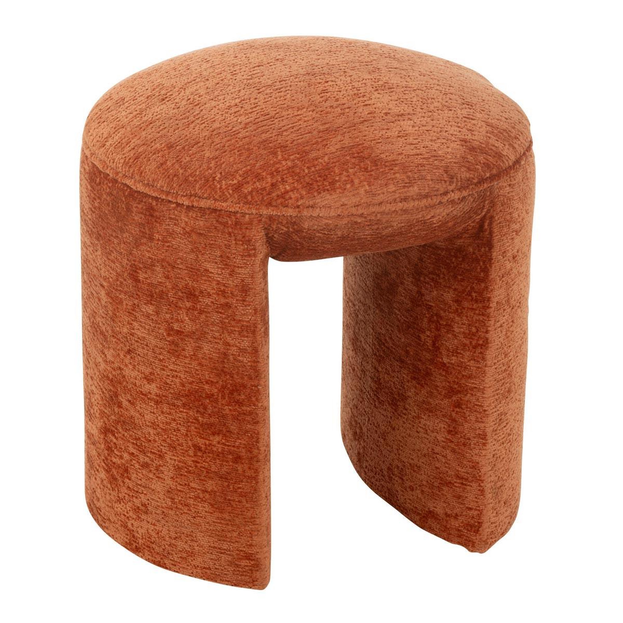 J-LINE Pouf rond design  anise  44cm orange rouille