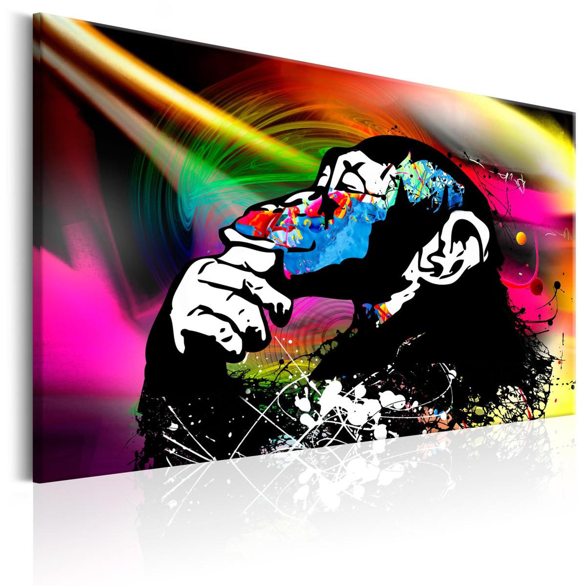 Paris Prix Tableau imprimé  monkey disco. Coloris disponibles : Multicolore