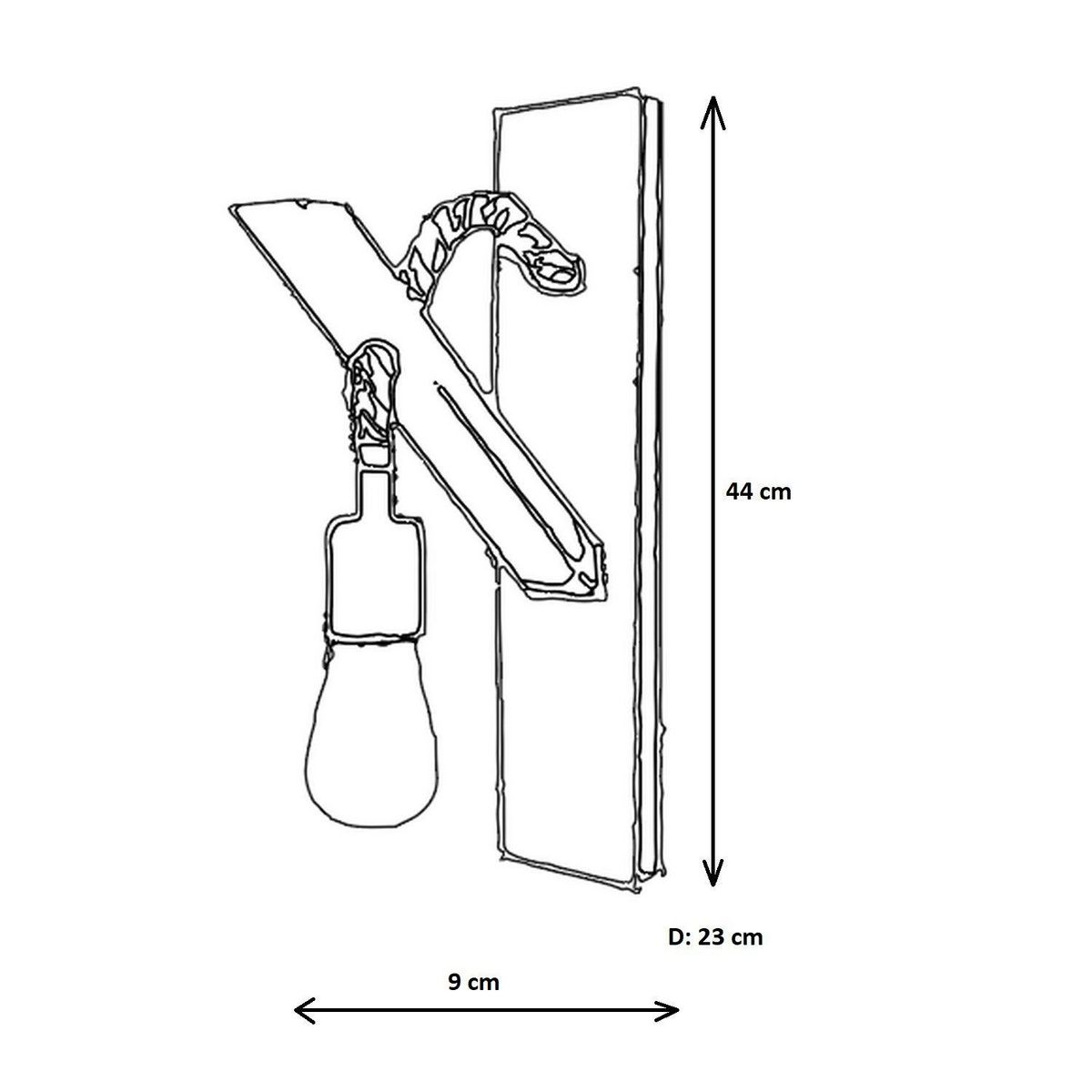 TOILINUX Applique mural en Pin - H. 45 cm