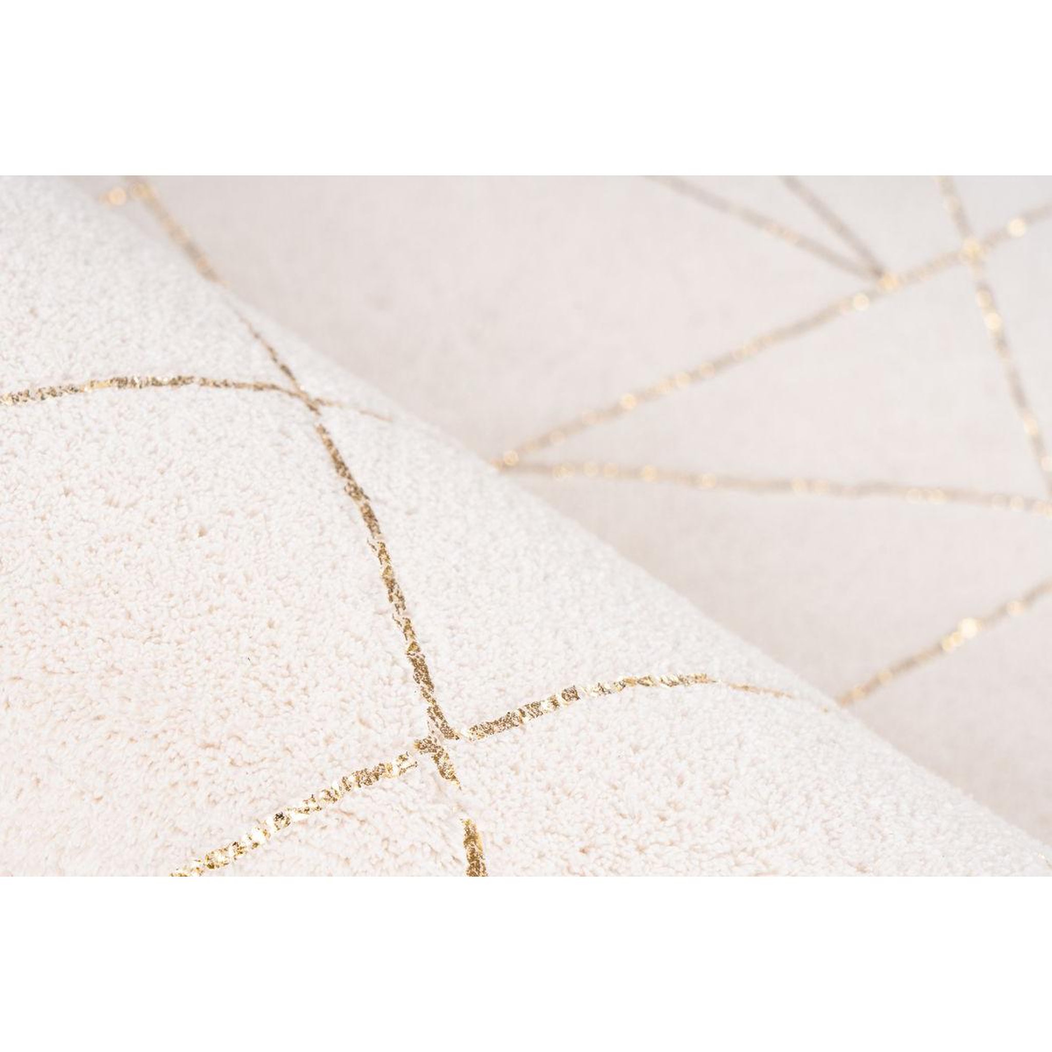 Voir la diapositive 3 : Paris Prix Tapis Géométrique à Poils Longs  Bijou  Blanc & Or