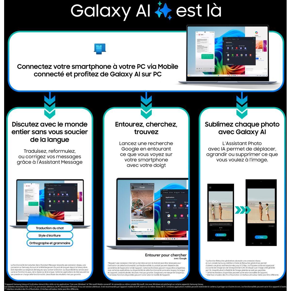 Samsung Ordinateur portable Galaxy Book4 Edge Copilot+ PC 16' Gris