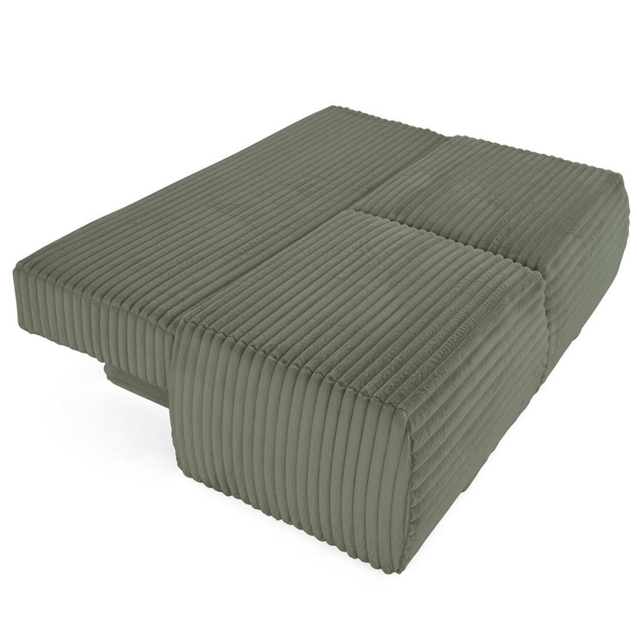 Voir la diapositive 2 : BEST MOBILIER Marvin - canapé 3 places convertible et coffre en fausse fourrure côtelée avec 2 coussins boule inclus