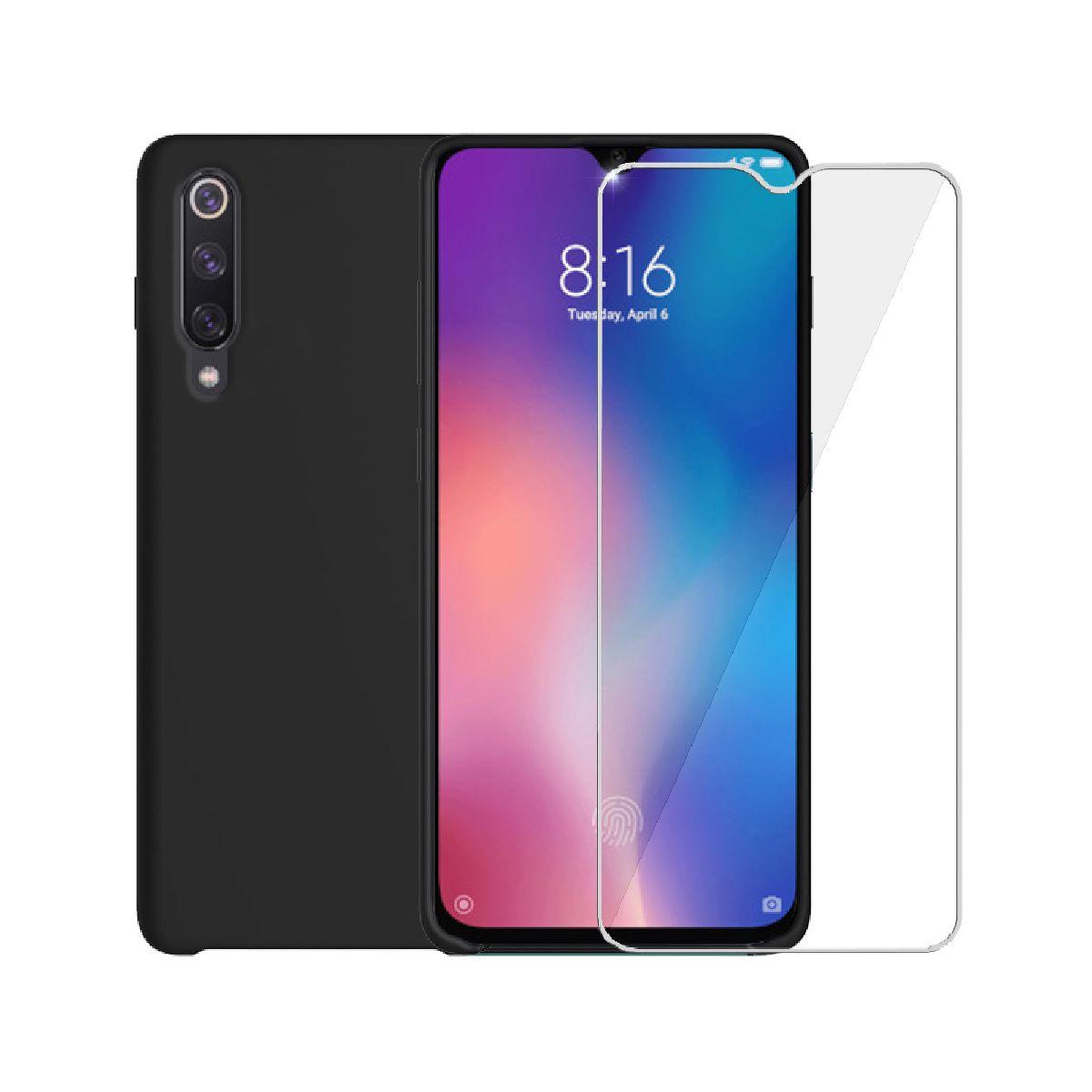 IBROZ Pack xiaomi mi 9 coque silicone noir