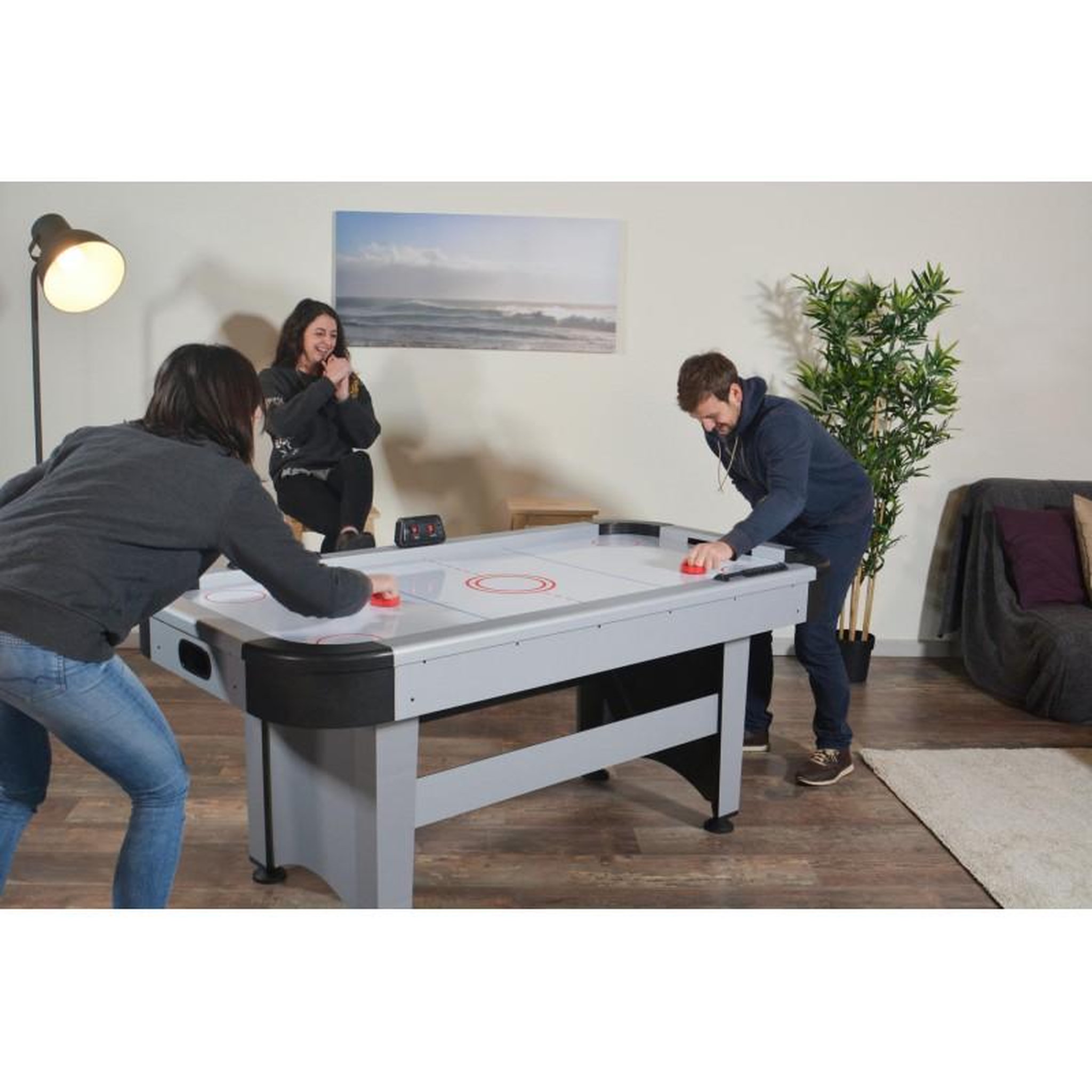 Voir la diapositive 2 : PLAY4FUN Table de Air Hockey Deluxe avec système Airflow 185 x 94cm