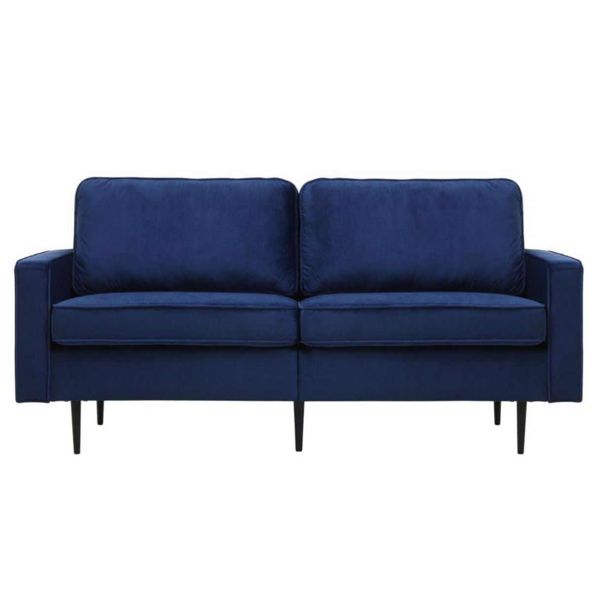 CONCEPT USINE Canapé design 2 places en velours bleu foncé CARRIE