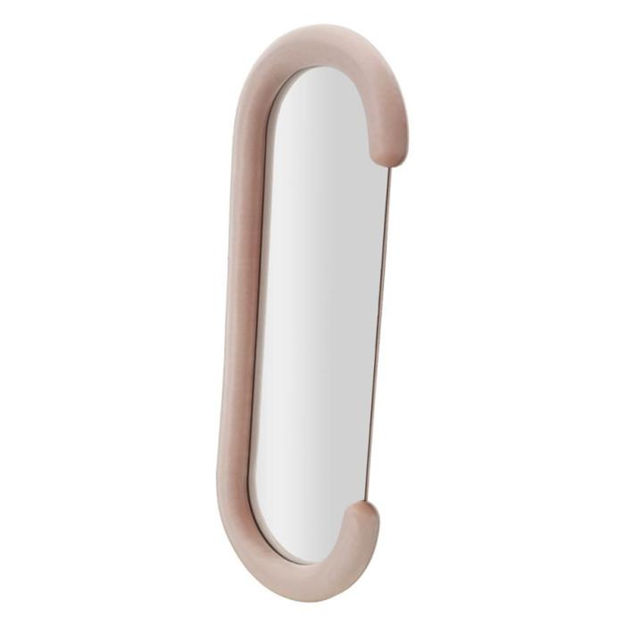 Voir la diapositive 2 : Paris Prix Miroir Mural en Velours  Chantal  160cm Rose