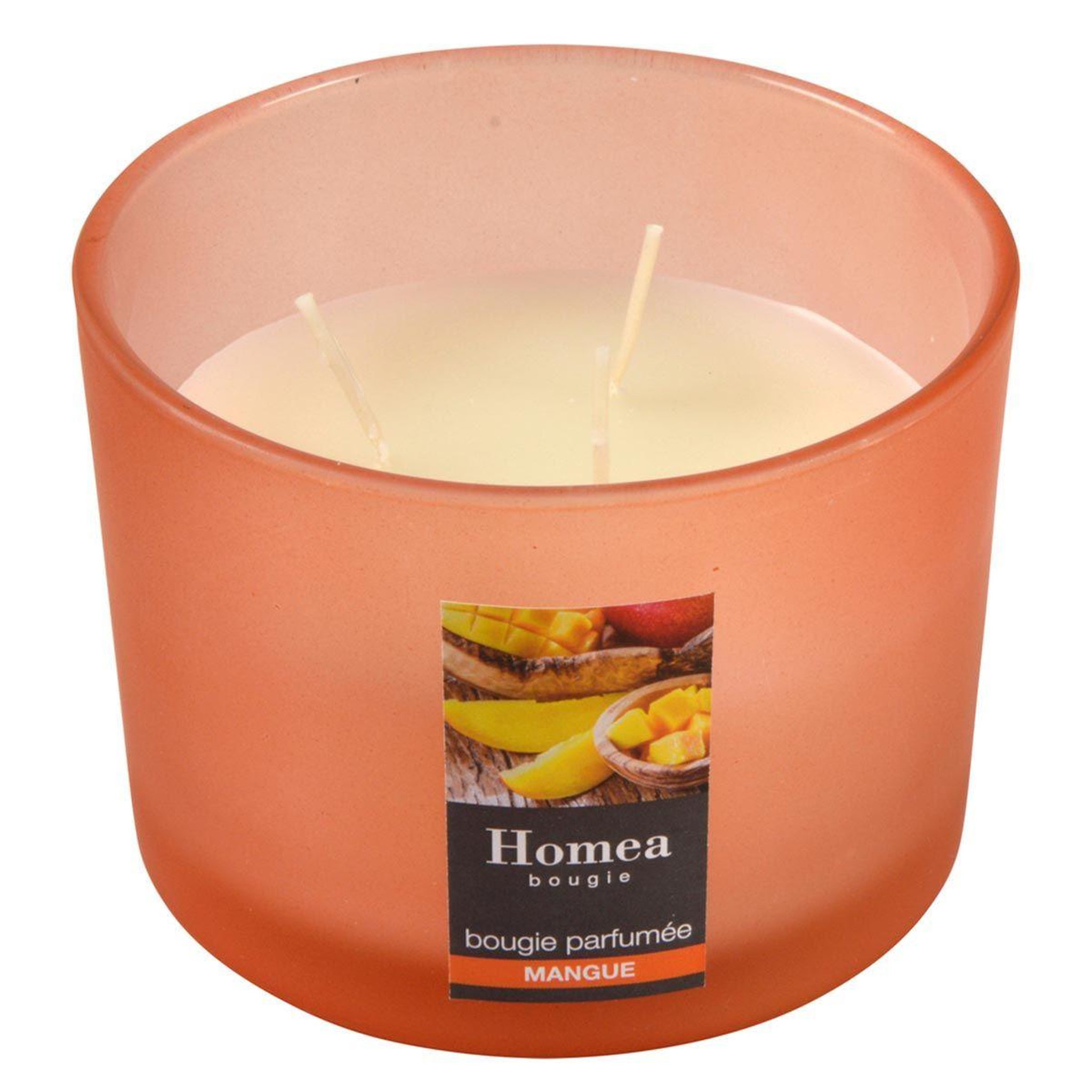 HOMEA Bougie verrine parfumée  essentiel  11cm mangue