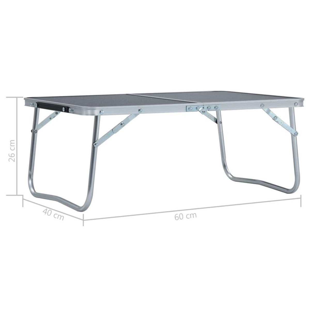 VIDAXL Table pliable de camping Gris Aluminium 60x40 cm