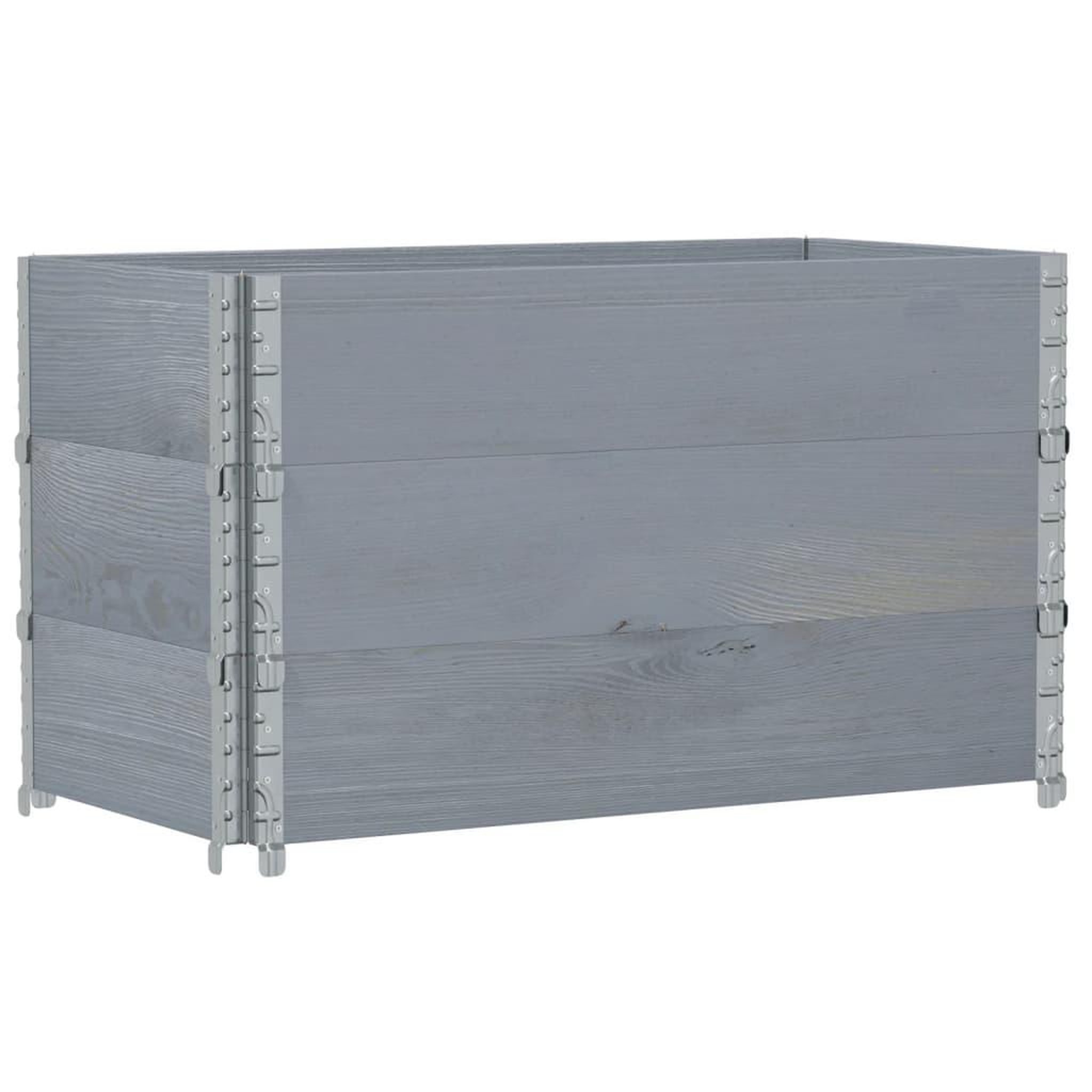Voir la diapositive 5 : VIDAXL Jardiniere gris 100x50 cm bois massif de pin