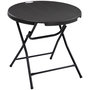 Voir la diapositive 1 : OUTSUNNY Table de jardin pliable 4 personnes table ronde pliante Ø 80 cm acier époxy plateau HDPE aspect bois gris