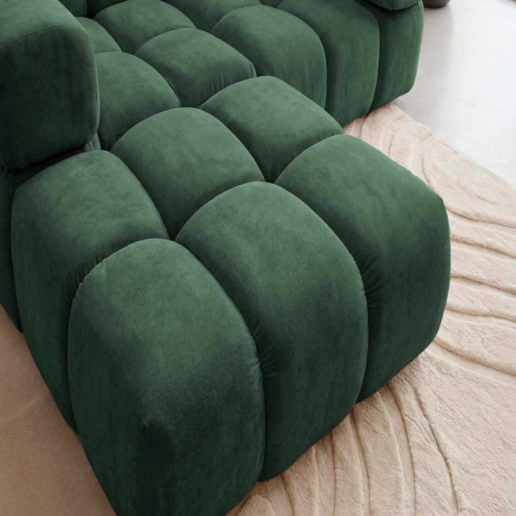 Voir la diapositive 4 : CASANOVA PARIS Gustave - canapé d'angle tissu velours 4 places