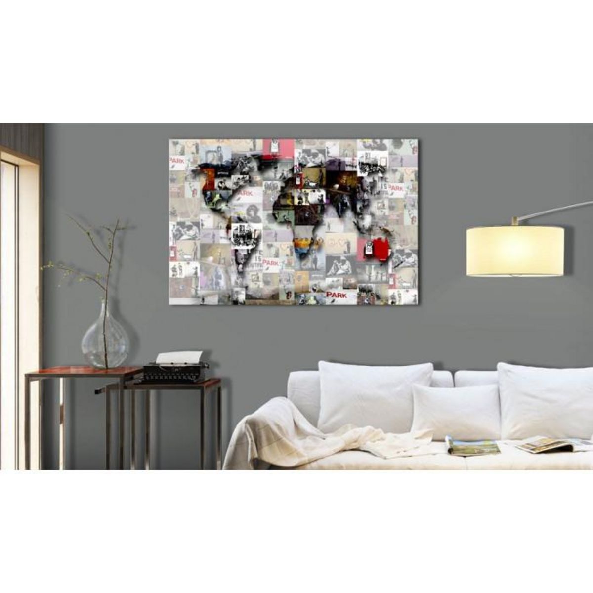 Paris Prix Tableau Imprimé  Map - Banksy Inspiration