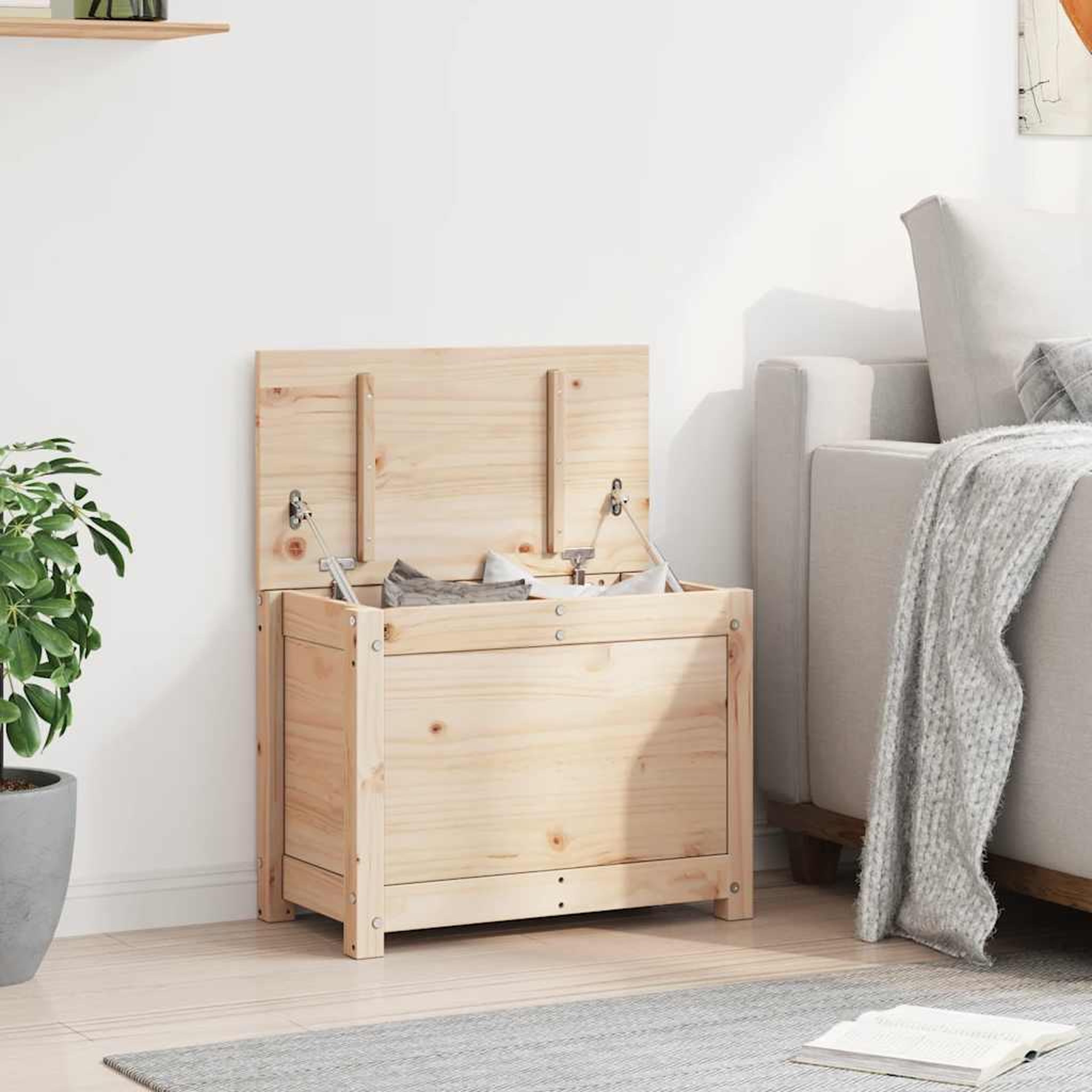 Voir la diapositive 4 : VIDAXL Boîte de rangement 60x32x45,5 cm Bois massif de pin