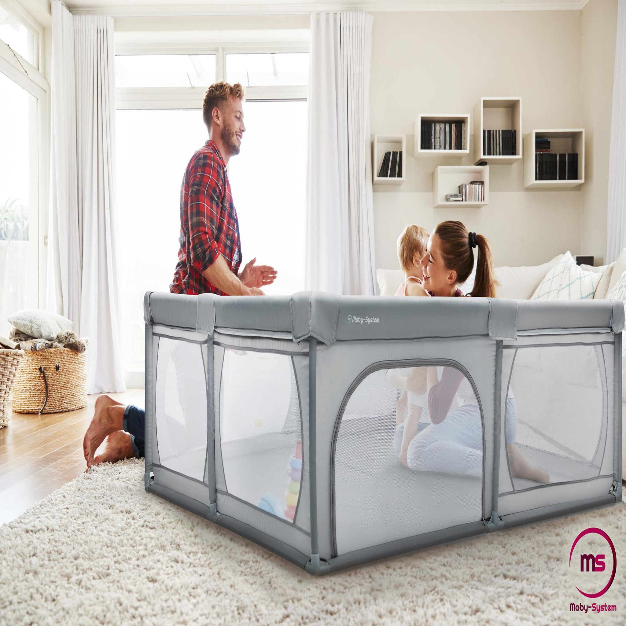 Voir la diapositive 3 : MOBY SYSTEM Parc pliable pour enfants Moby-System 200 x 140 cm avec entrée zippée