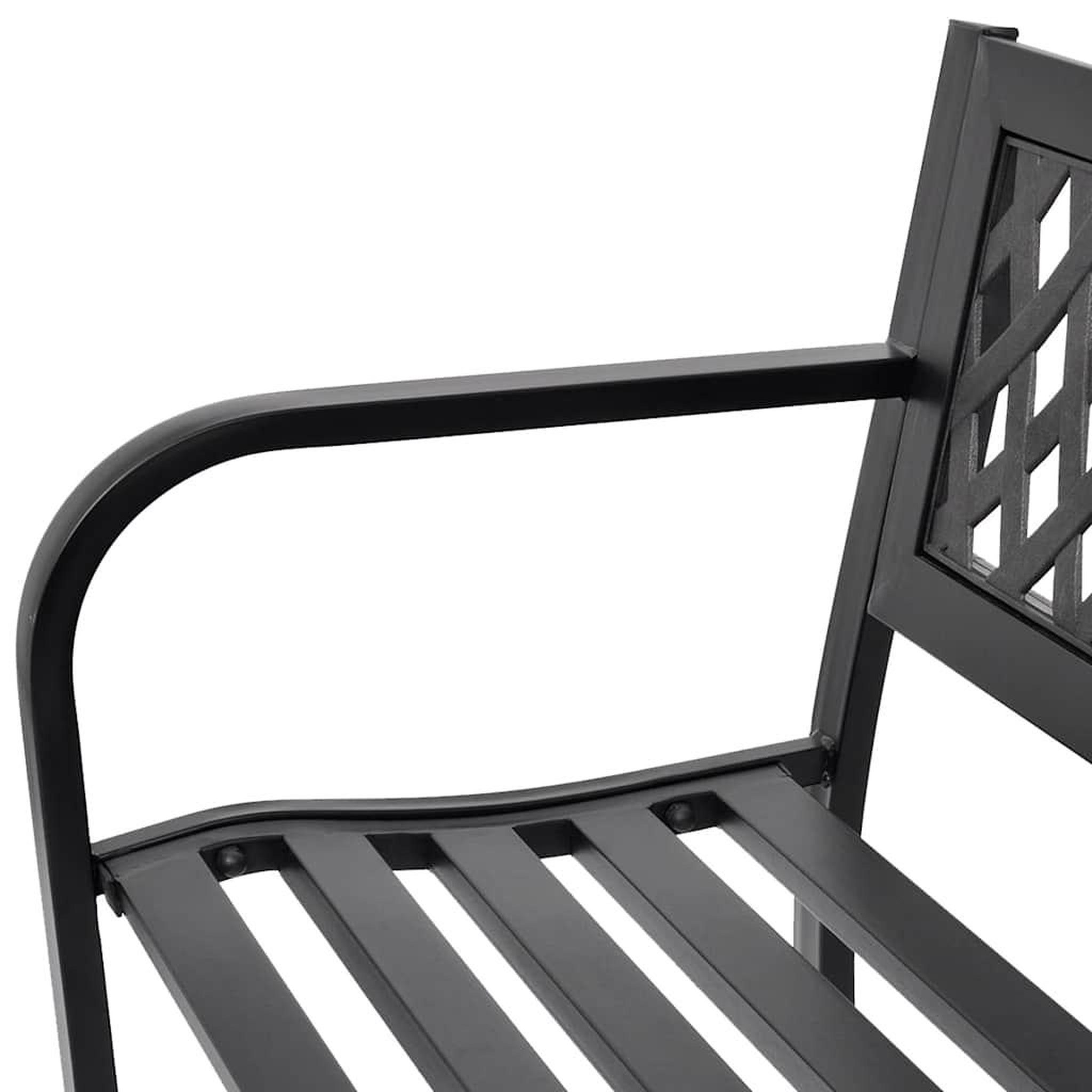 Voir la diapositive 5 : VIDAXL Banc de jardin 118 cm Acier Noir