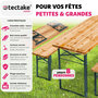 Voir la diapositive 2 : tectake Table de jardin pliante avec bancs marron