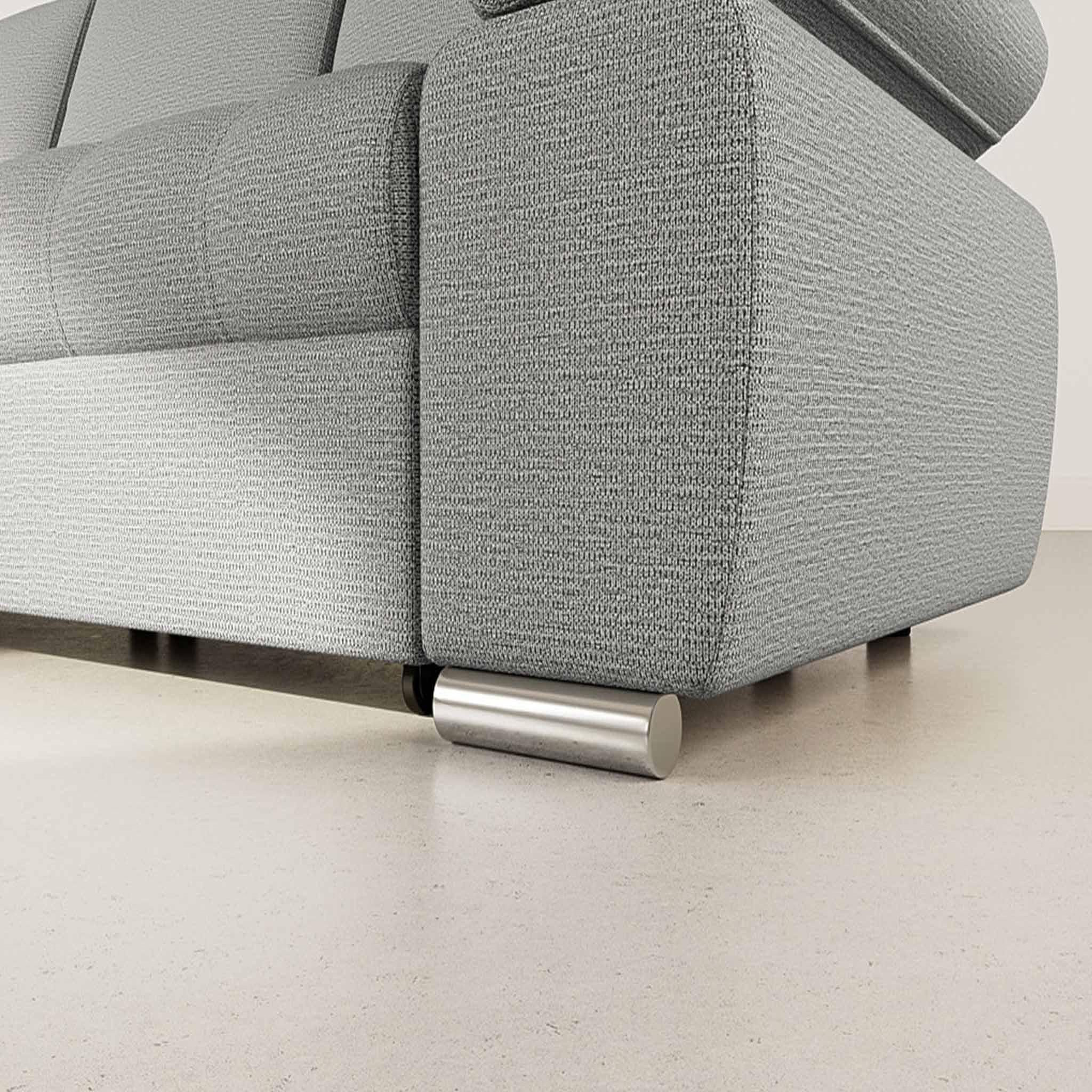 Voir la diapositive 4 : BEST MOBILIER Bianca - canapé d'angle gauche 4 places convertible avec coffre en tissu texturé