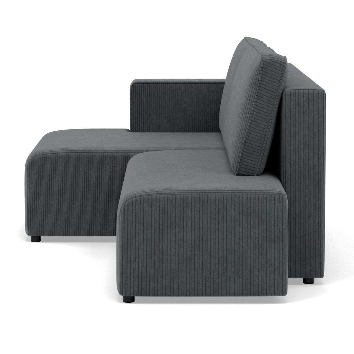 BEST MOBILIER Topaze - canapé d'angle gauche 4 places convertible avec coffre en velours côtelé