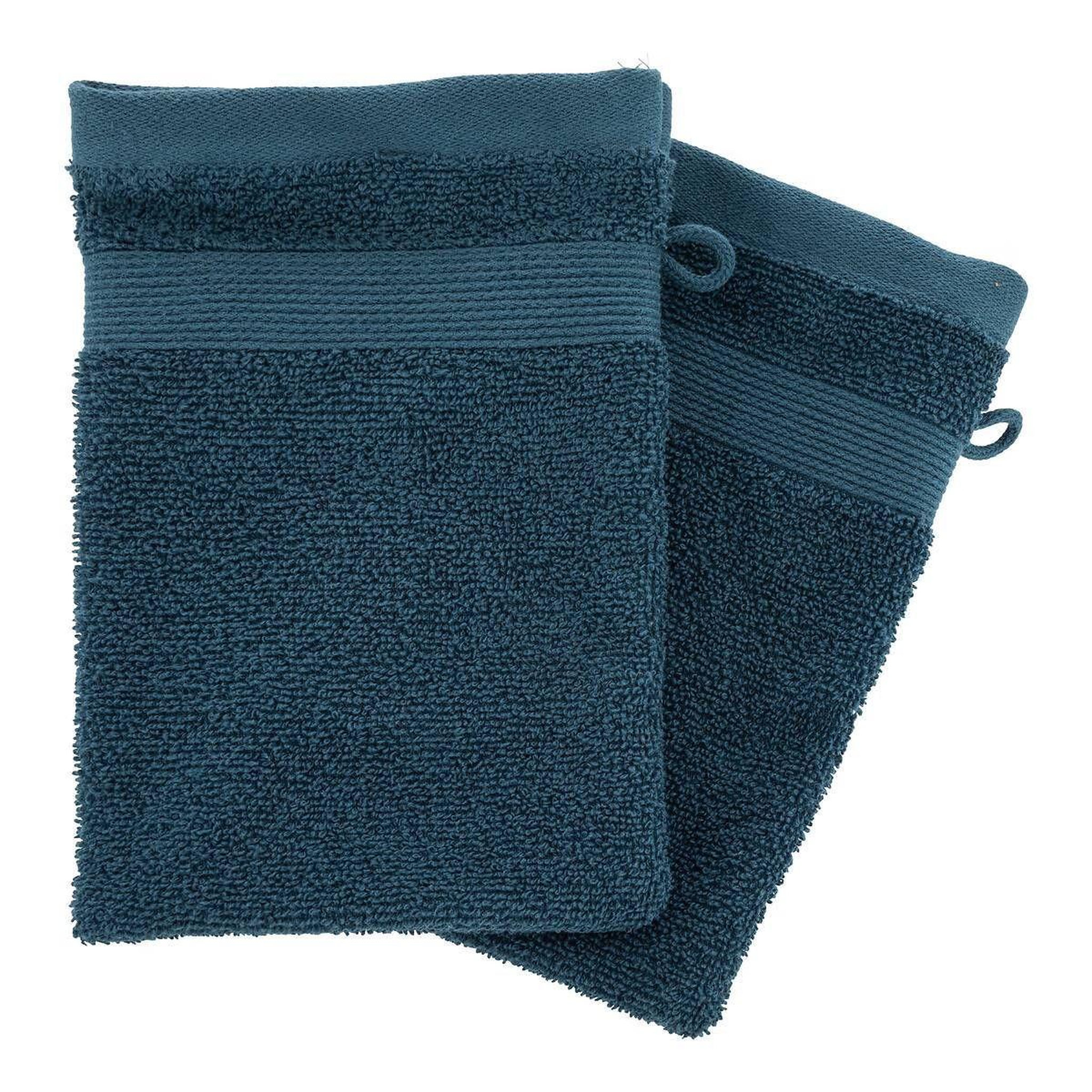 ATMOSPHERA Lot de 2 gants de toilette  confort  15x21cm bleu égéen