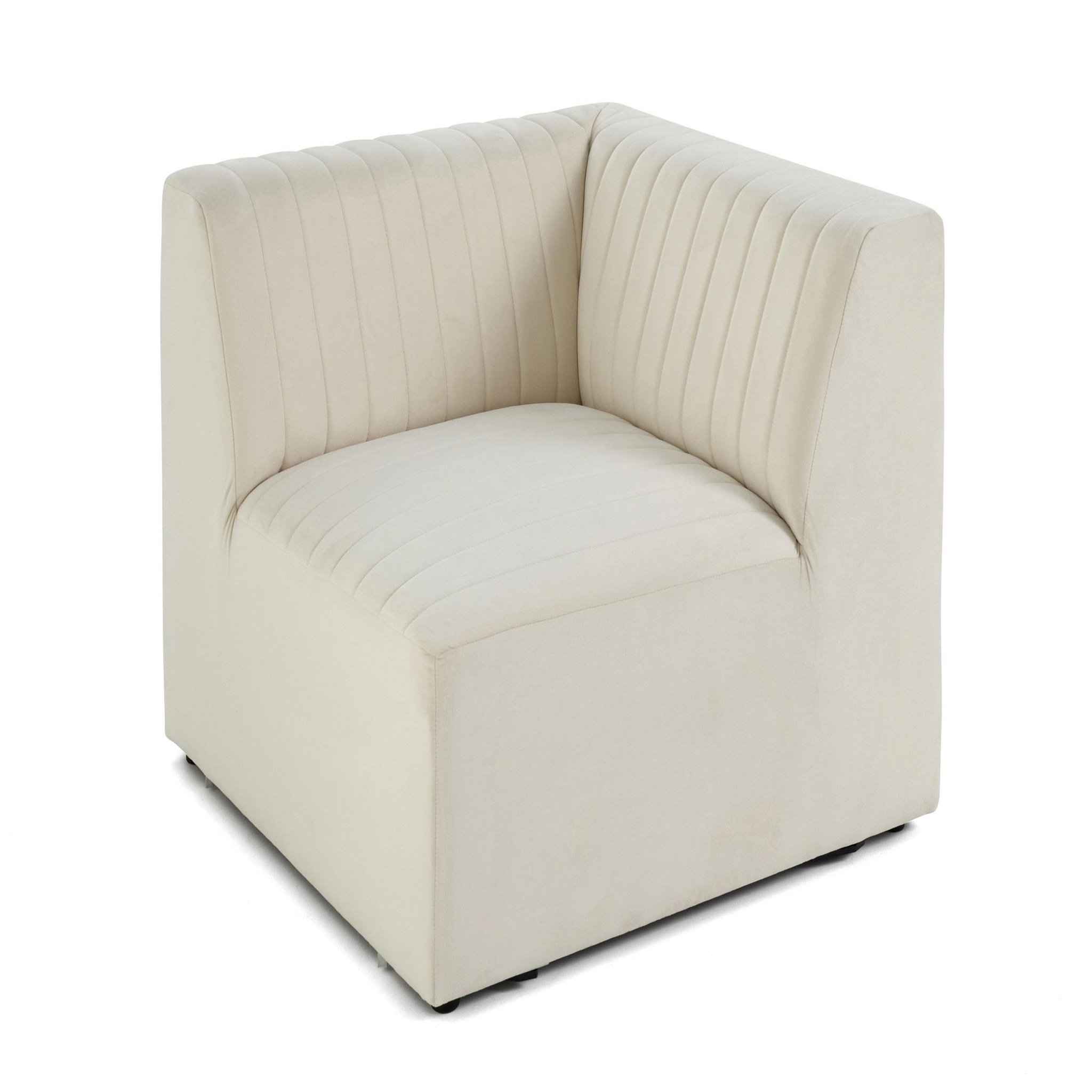 LISA DESIGN Nova - module d'assise d'angle réversible - en velours. Coloris disponibles : Gris, Rouge