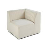 LISA DESIGN Nova - module d'assise d'angle réversible - en velours. Coloris disponibles : Beige, Bleu, Gris, Vert, Rouge, Jaune