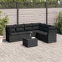 Voir la diapositive 1 : VIDAXL Salon de jardin 7 pcs avec coussins noir resine tressee