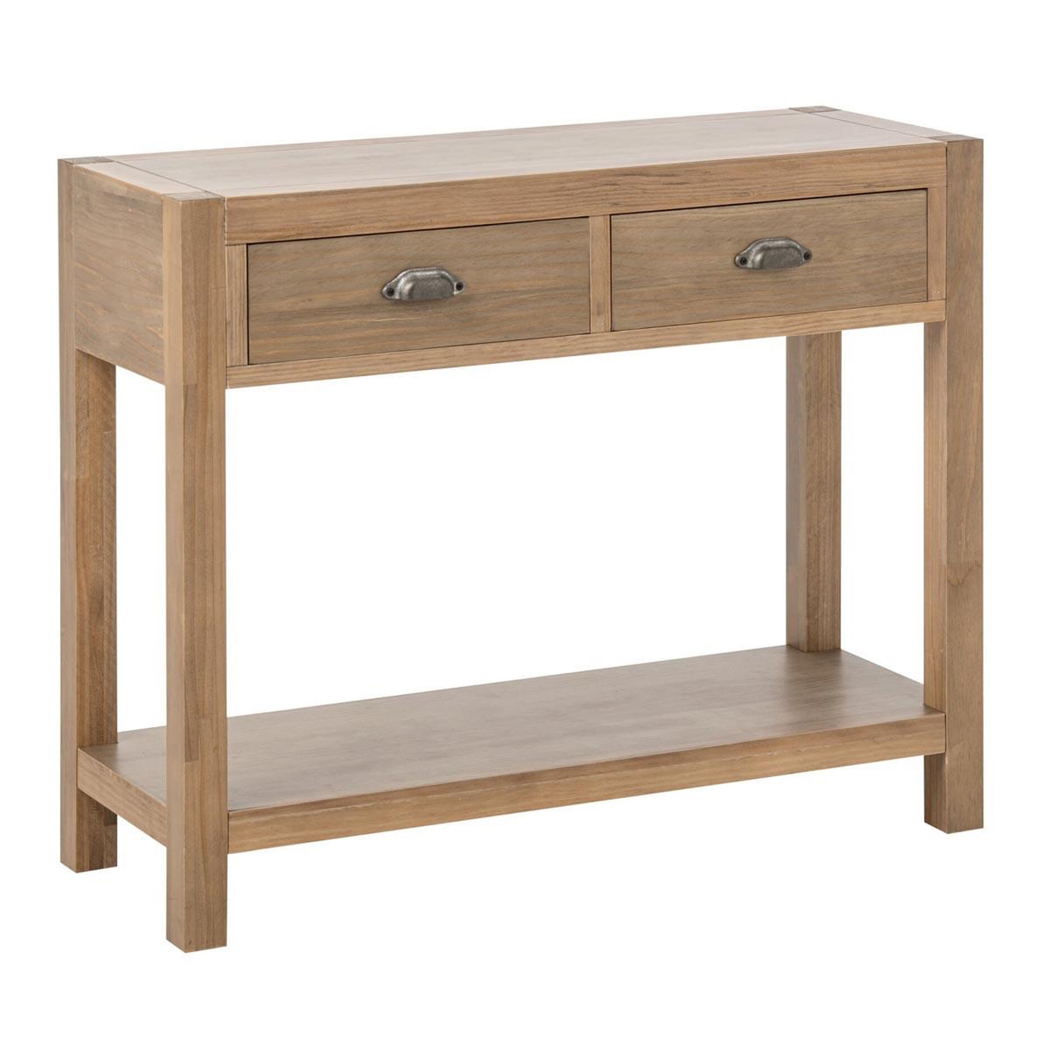 J-LINE Console 2 tiroirs en bois  blois  100cm naturel