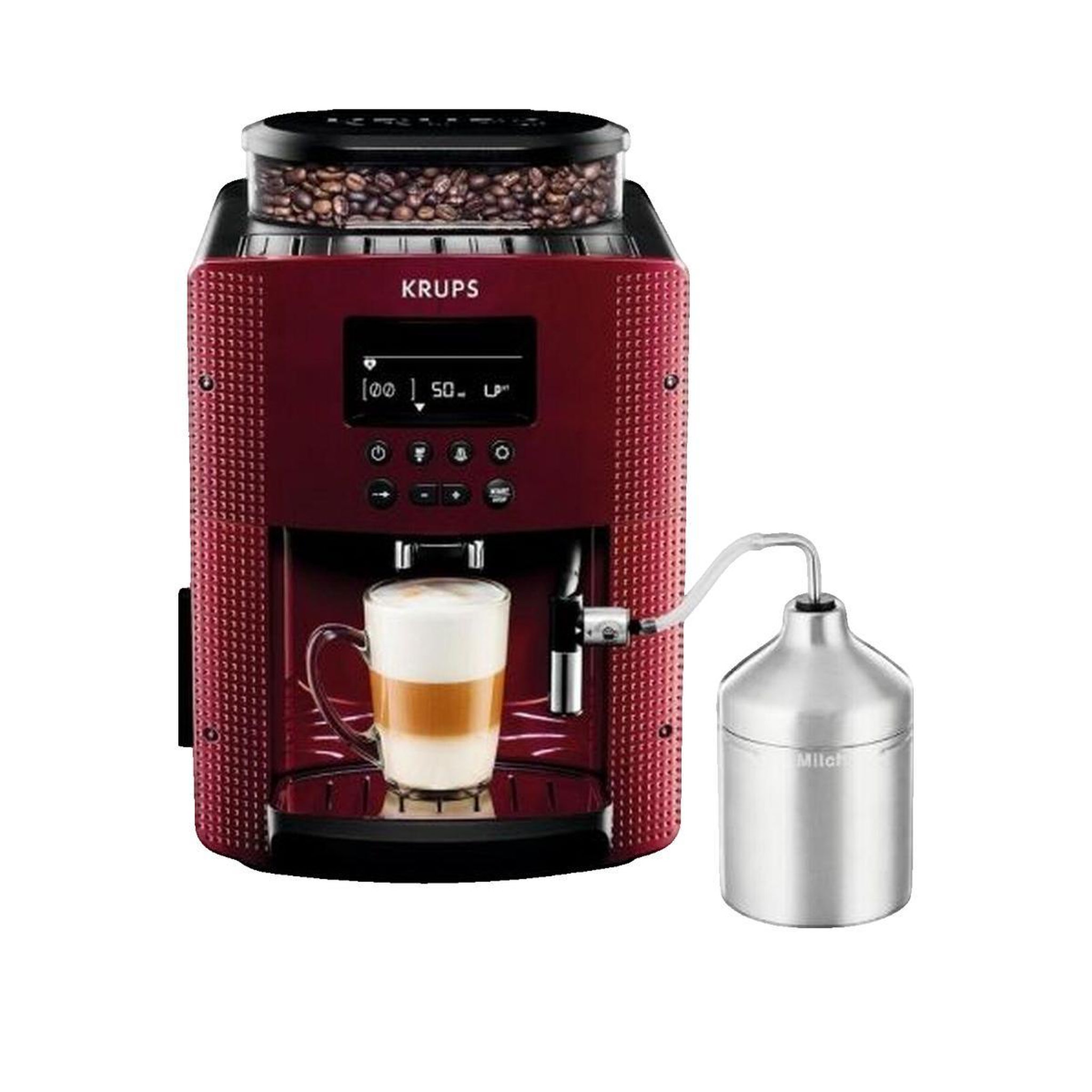 Voir la diapositive 2 : KRUPS Cafetière superautomatique Krups EA816570 1450 W 1,7 L Rouge
