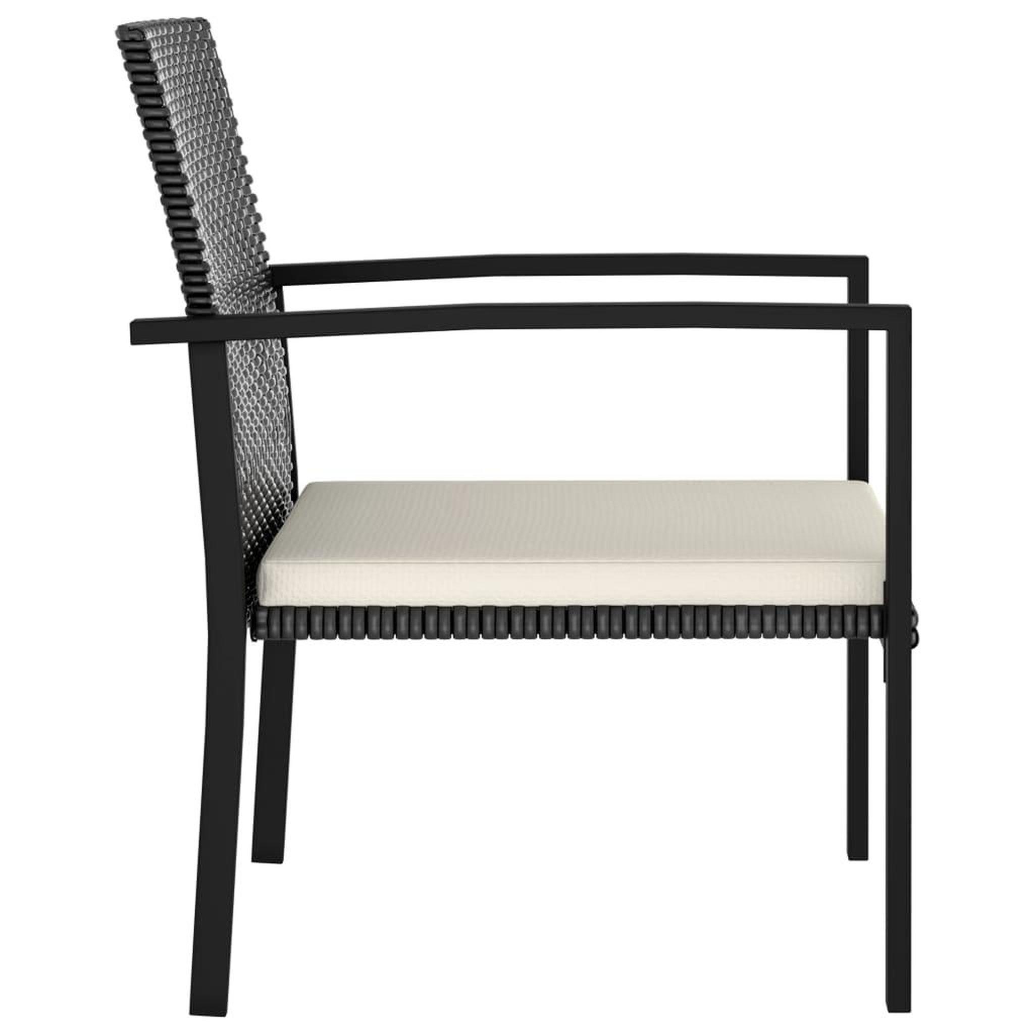 Voir la diapositive 3 : VIDAXL Chaises a manger de jardin lot de 4 Resine tressee Noir