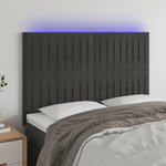 VIDAXL Tete de lit a LED Gris fonce 144x5x118/128 cm Velours