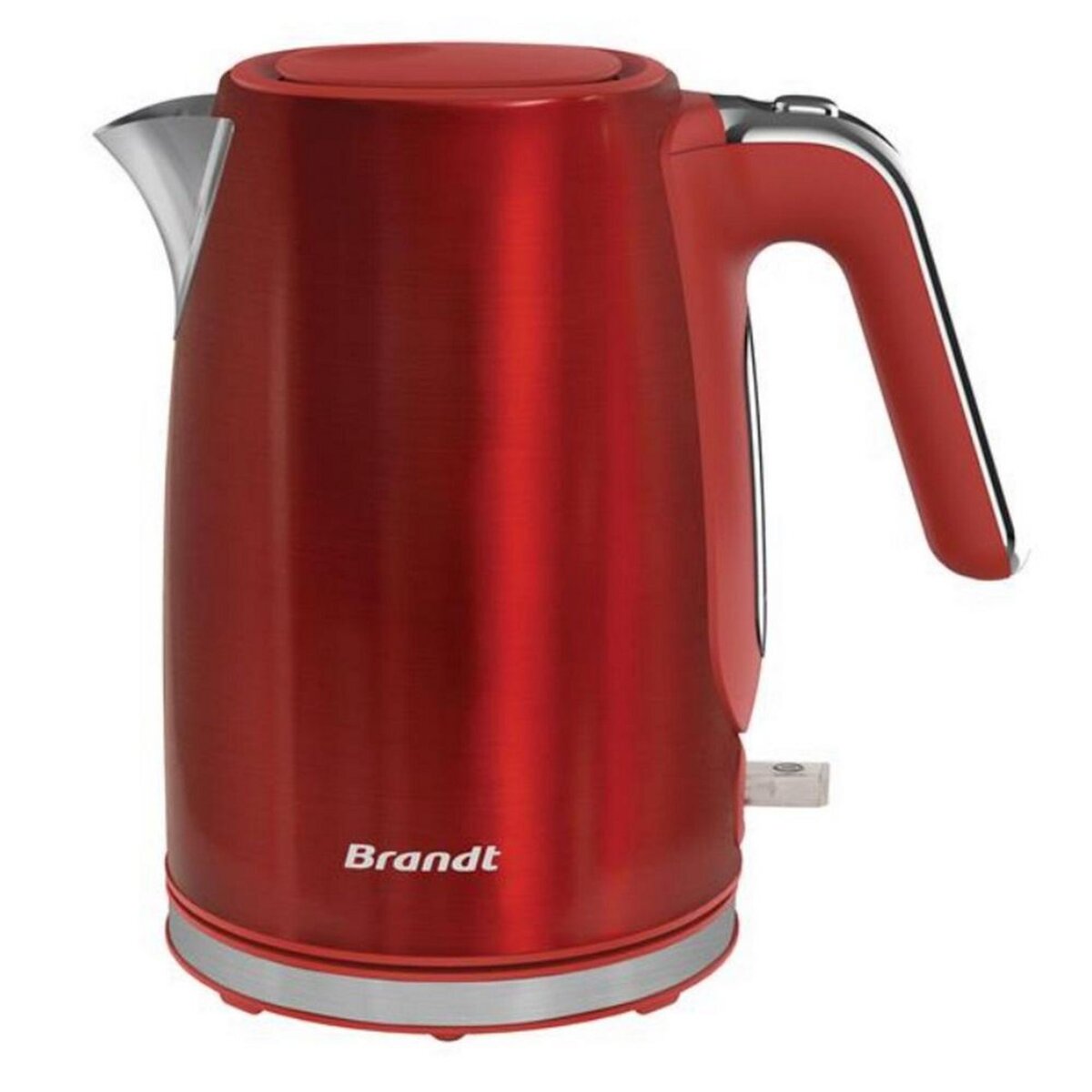 BRANDT Bouilloire sans fil 1.7l 2200w rouge/inox - BO1703R