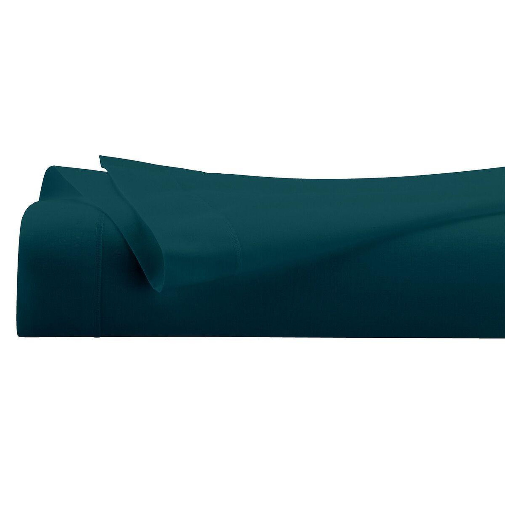 Voir la diapositive 2 : ATMOSPHERA Drap plat 2 personnes  percale  240x290cm bleu egéen