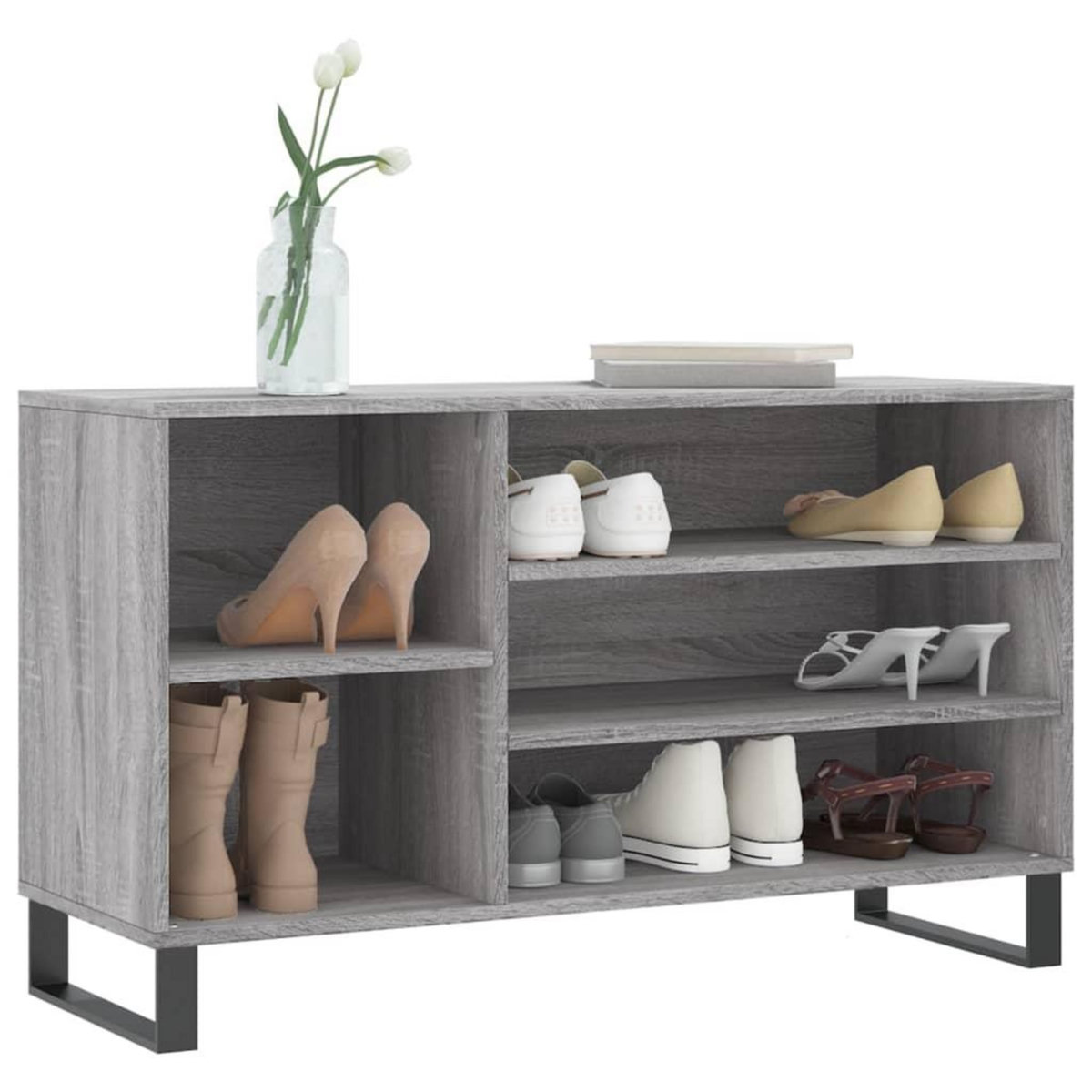 VIDAXL Armoire a chaussures Sonoma gris 102x36x60 cm Bois d'ingenierie