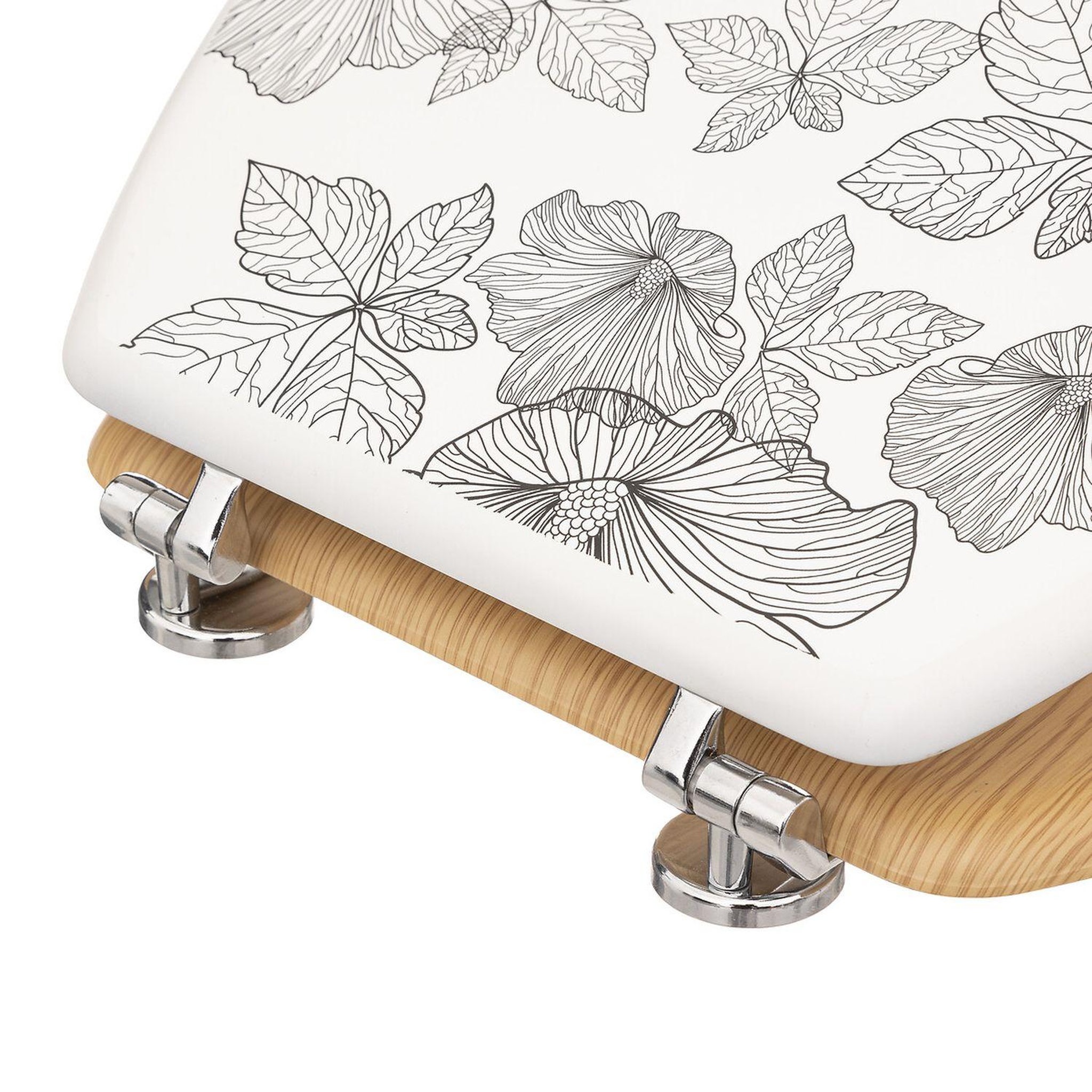 Voir la diapositive 2 : FIVE Abattant WC BlackFlora en bois et Zinc