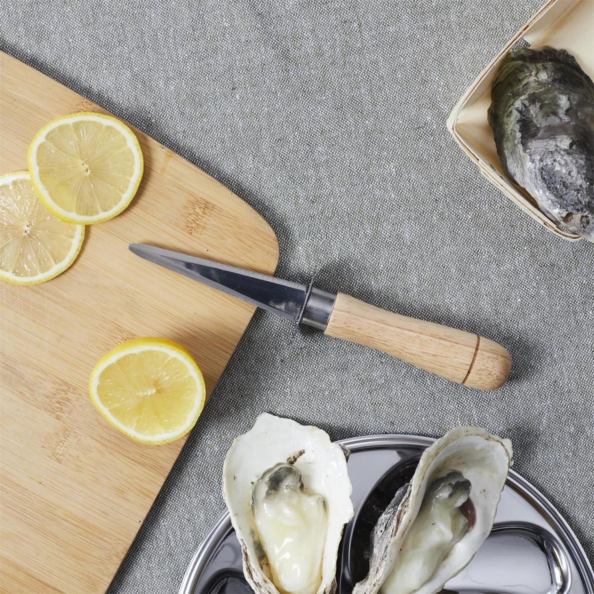 Voir la diapositive 4 : COOK CONCEPT Couteau à Huître  Garde  20cm Naturel