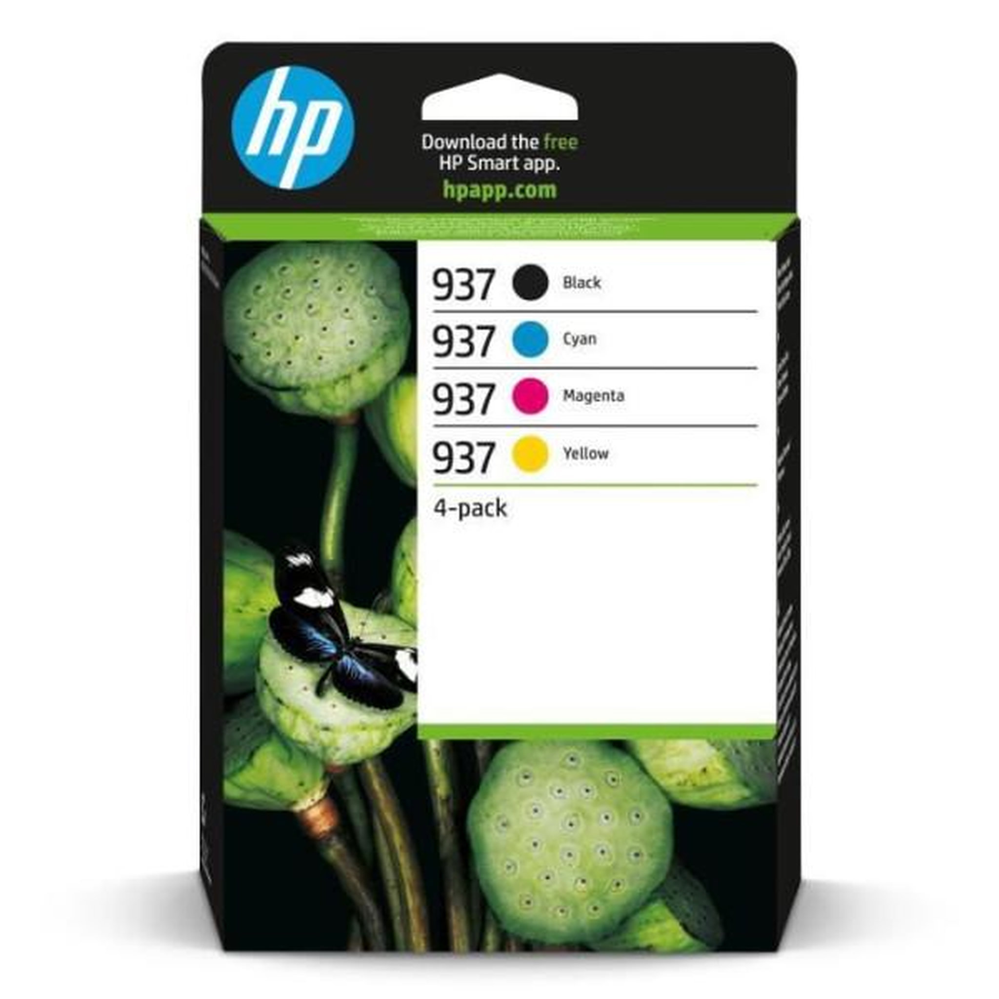 HP Hp 937 cartouche encre authentique pack de 4 noir, cyan, magenta, jaune