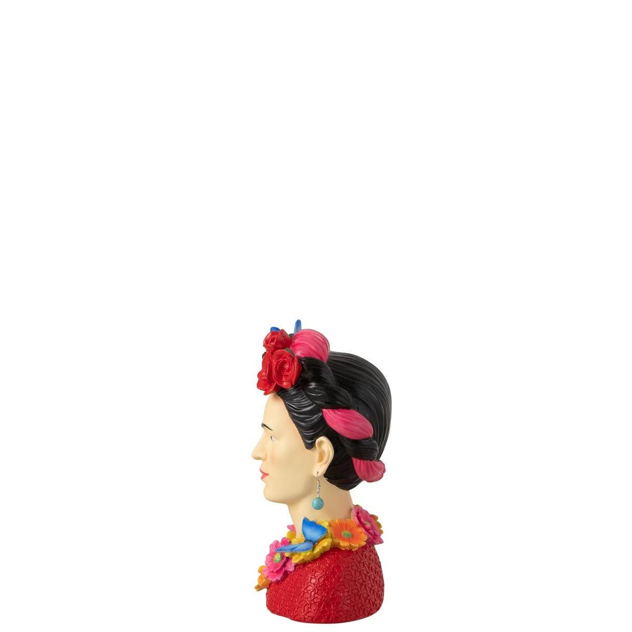 Voir la diapositive 2 : J-LINE Statuette déco buste  frida khalo  22cm multicolore
