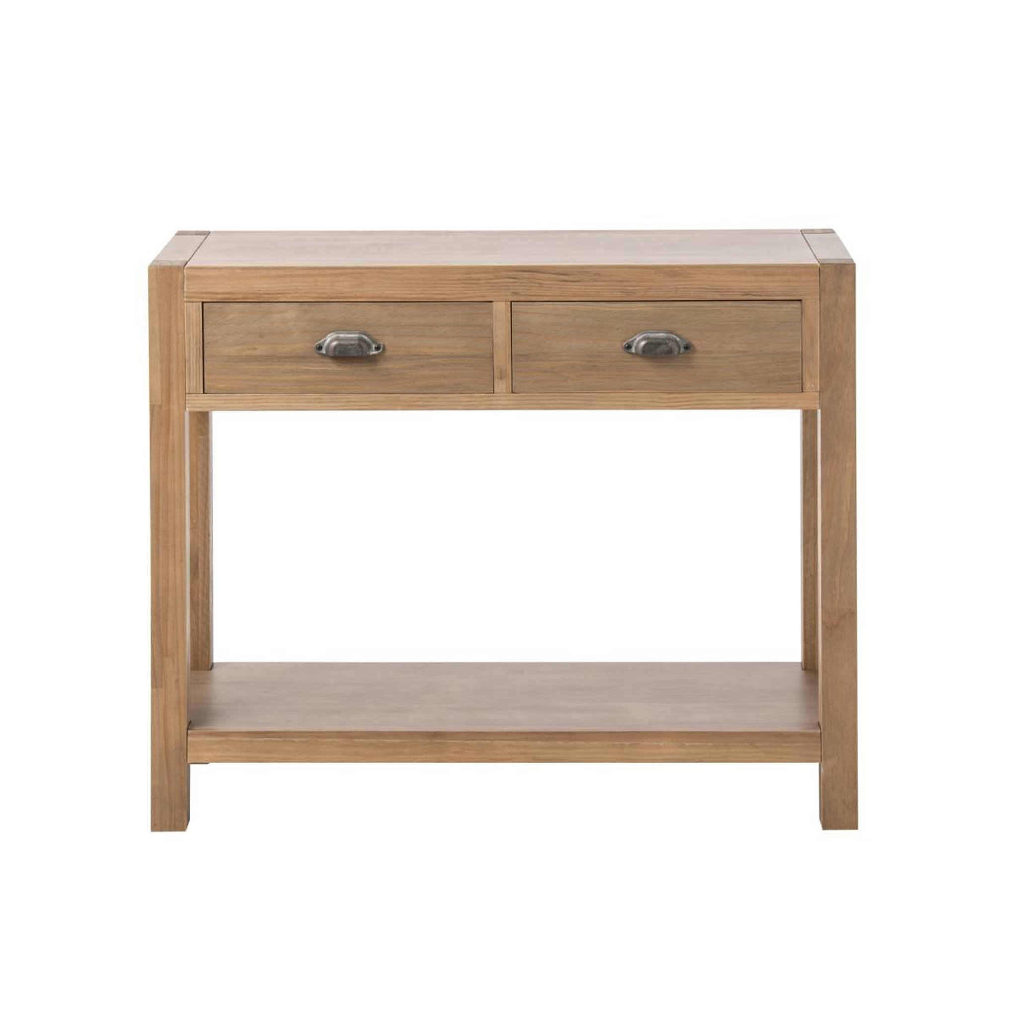 Voir la diapositive 2 : J-LINE Console 2 tiroirs en bois  blois  100cm naturel