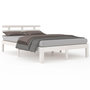 Voir la diapositive 1 : VIDAXL Cadre de lit sans matelas blanc bois massif 160x200 cm