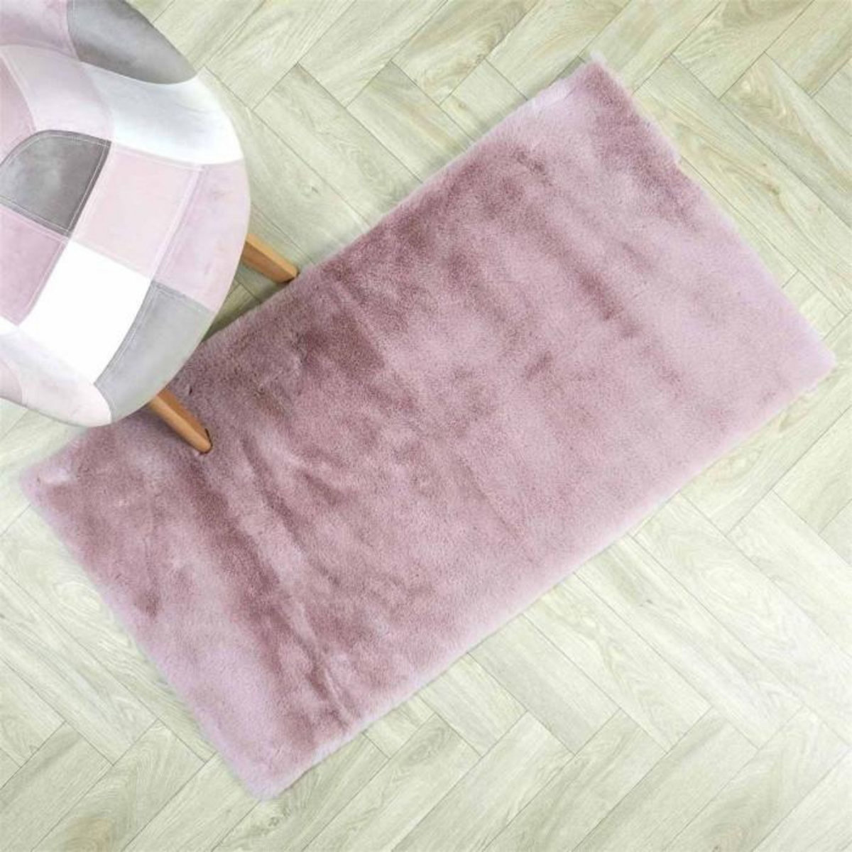 Paris Prix Tapis Imitation Fourrure  Fin  60x110cm Rose