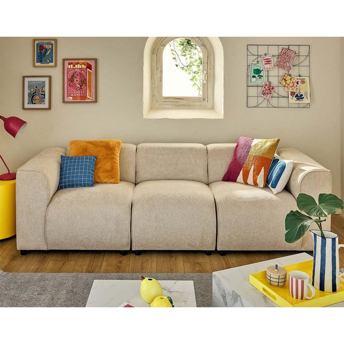 LISA DESIGN Suaro - module d'assise sans accoudoirs en tissu texturé