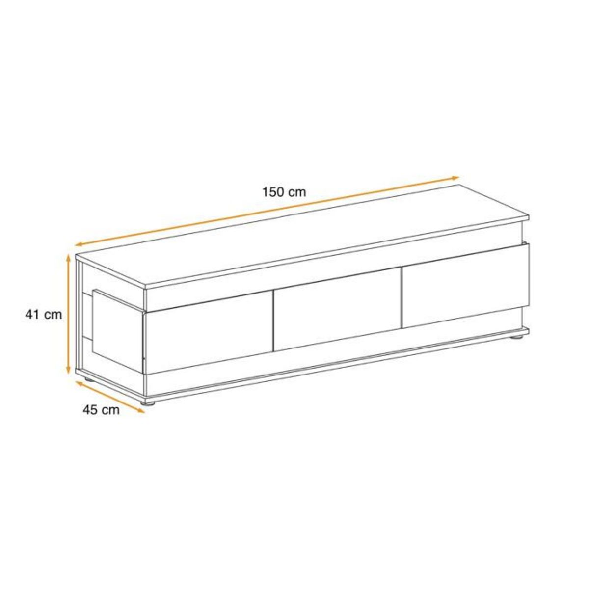 Paris Prix Meuble TV 3 Tiroirs  Berlin  150cm Gris & Naturel