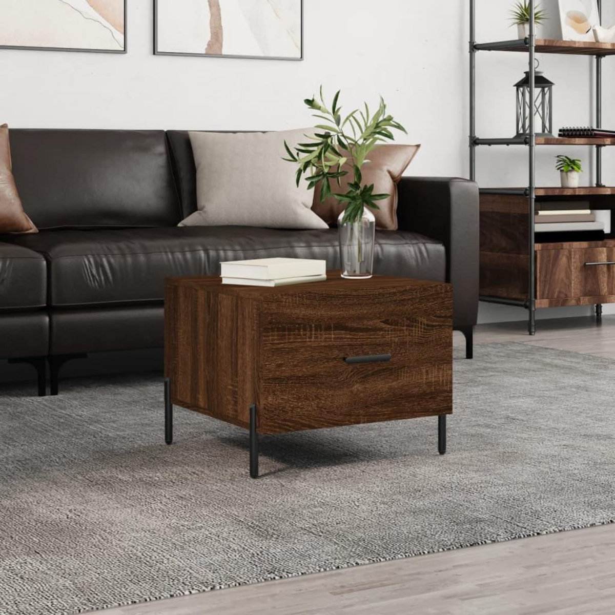 VIDAXL Table basse Chene marron 50x50x40 cm Bois d'ingenierie