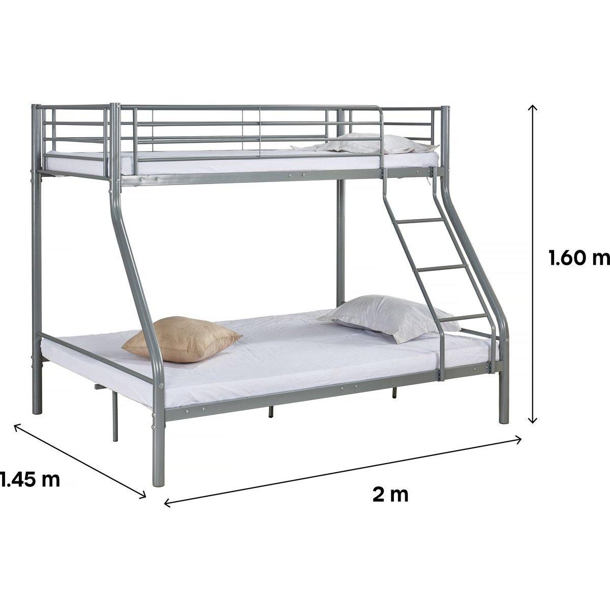 Habitat et Jardin Lit superposé en métal  Leo  Sommiers inclus - 90/140 x 190 cm - Gris